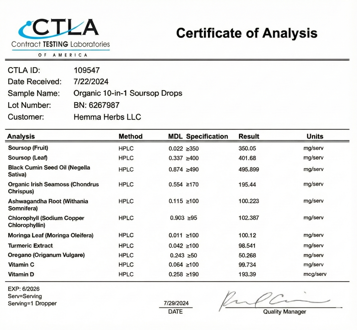 10-in-1 Soursop Bitters • Liquid Herbal Concentrate