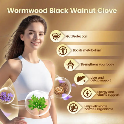 Black Walnut Hull, Wormwood & Clove Herbal Supplement Capsules