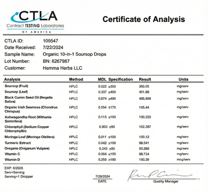 10-in-1 Premium Soursop Extract • Liquid Herbal Concentrate