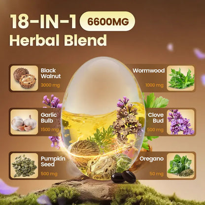 Black Walnut Hull, Wormwood & Clove Herbal Supplement Capsules