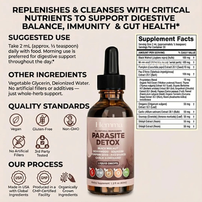 Black Walnut & Wormwood Liquid Tincture for Digestive Support