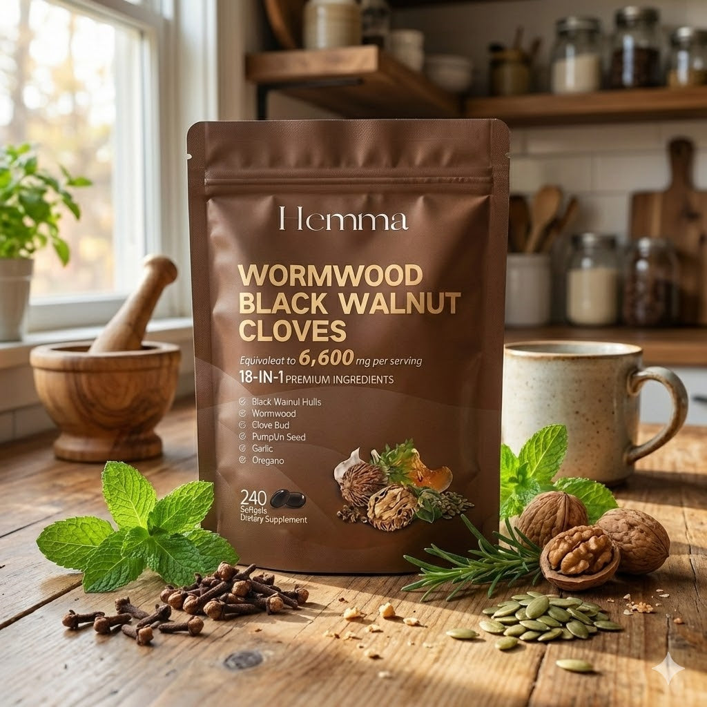 Black Walnut Hull, Wormwood & Clove Herbal Supplement Capsules